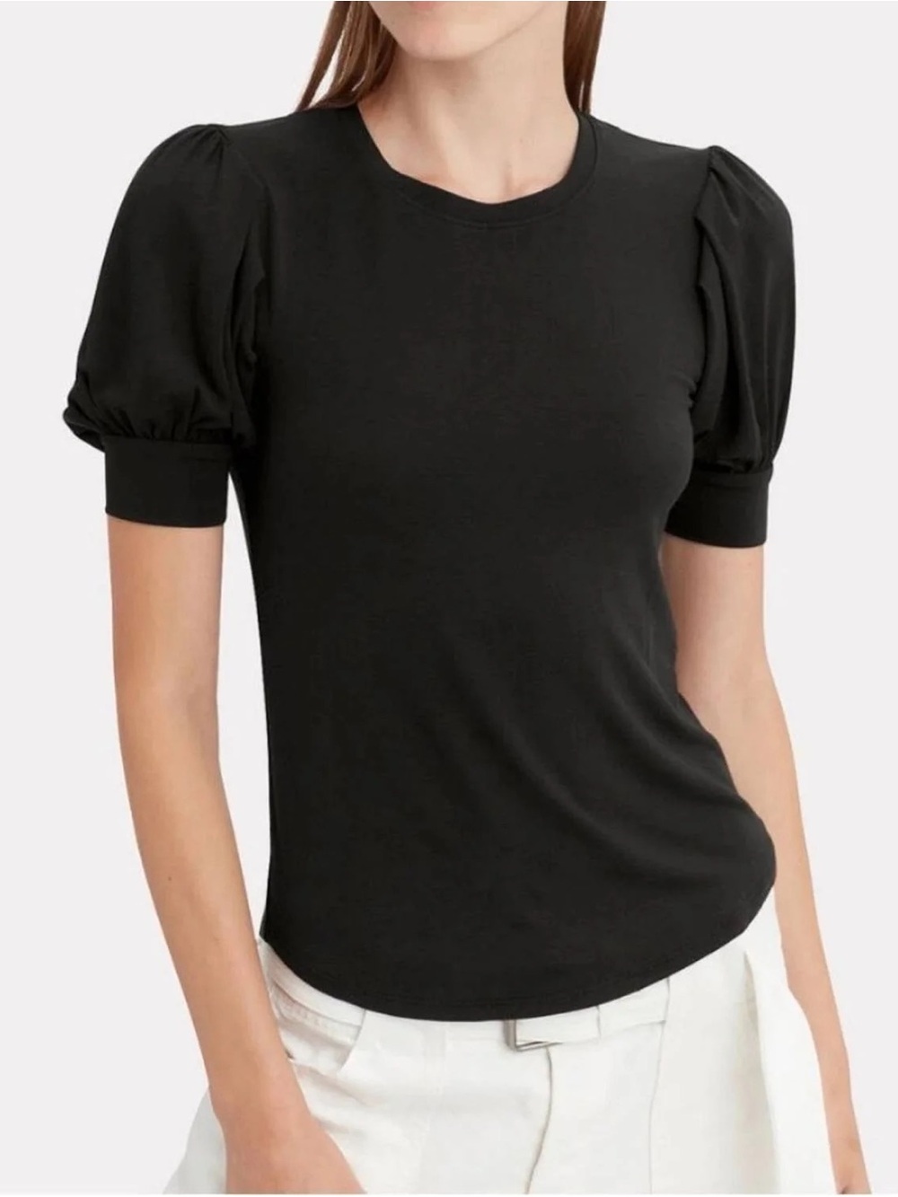 Frame Denim Puff-Sleeve Tee